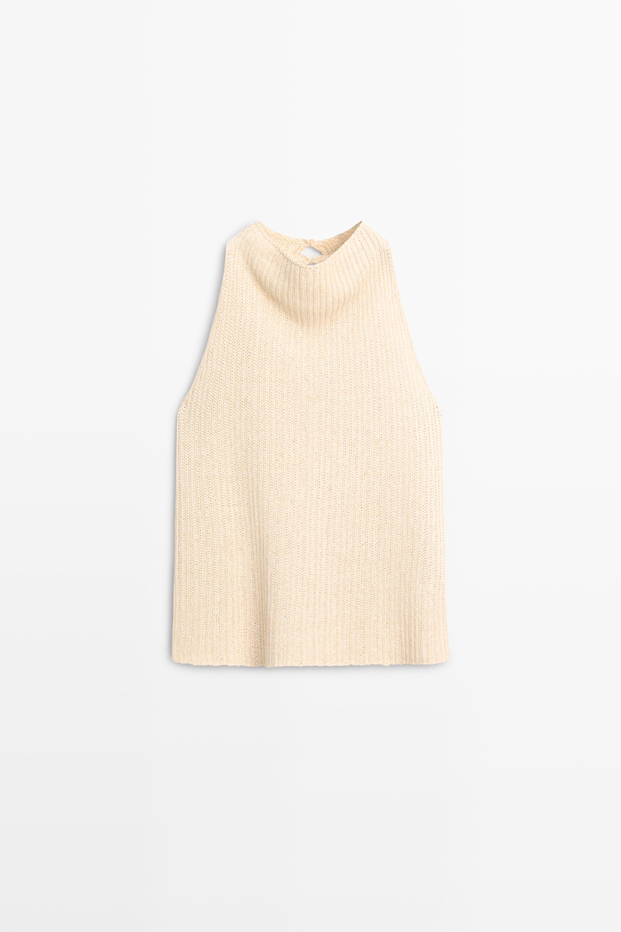 Top en maille avec lin